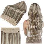 Full Shine Ombre Clip En Extensiones De Cabello Humano 22 Pulgadas Castaño Claro A Rubio Beige Extensiones De Cabello Humano 8pcs Invisible PU Trama Extensiones 120 Gramos