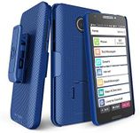 BELTRON Jitterbug Smart2 Case with Belt Clip Holster Combo, Slim Protective Grip Case with Kickstand for Jitterbug Smart 2 Easy-to-Use 5.5” Smartphone for Seniors by GreatCall (5049SJBS2) - Blue