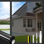 ConCus-T One Way Window Film UV Sun Blocker Heat Control Window Film Privacy Reflective Window Tint Static Cling Mirror Film Solar Film With Kit for Home Office, Black, 119x200cm