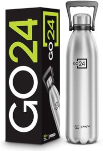 Go24 pexpo Echo Pro ISI Certified Stainless Steel Water Bottle 2000ml Hot & Cold Thermos Water Bottle | Vacuum Insulated Water Bottle with Handle | Travel | Adults - Silver