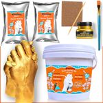 Kwetmo Hand Casting Kit | casting kit for couples, 3D hand molding casting kit molding powder for hand casting, spacial anniversary gift for couple, parents, husband, wife, (COUPLE KIT STANDARD)