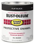Rustoleum 1 Quart Flat Black Protective Enamel Oil Base Paint 7776-502