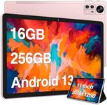 2024 Latest Tablet 11 inch Android 13 Tablets 16GB+256GB+1TB Expand, Octa-Core, 2K 2000 x 1200 Display, 13MP Triple Camera, 8600mAh, Quad Speakers, 5G/2.4G WiFi,GPS,Bluetooth 5.0, with Case -Rose Gold