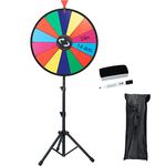XvmeiMym 24 inches Spinning Prize Wheel, 14 Slots Floor Spinner - Adjustable Height Stable Tripod Stand Roulette Wheel for Carnival, Trade Show, Win Fortune Spin Games