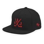 New Jersey Hockey Sticks Retro Embroidered NJ Devil Snapback Hat Baseball Cap Black