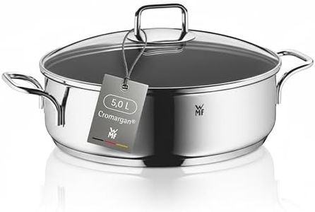 WMF Schmorpfanne 28 cm mit hohem Rand und Deckel – Induktions-Bräter 5,0l aus Cromargan Edelstahl, antihaftbeschichtet und backofengeeignet, robuste Pfanne für Schmoren, Braten und vielseitiges Kochen