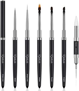 Eptbsdu 6 Pcs Nail Art Brushes - Fine Liner Striping, Dotting Pen, Ombre Brush for Salon at Home DIY Manicure