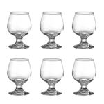 binsakao 5 oz Shot Glasses Set of 6, Small Brandy Snifters, Cognac Glasses, Port Glasses, Tequila Glasses (150ml)