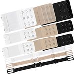 WD&CD 12Pcs Bra Extender Women's Elastic Extenders, 9pcs Bra Strap Extension and 3 Pcs Adjustable Non-Slip Bra Strap Holder, 3 Colors (3 Rows x 2 Hooks, 3 Rows x 3 Hooks)