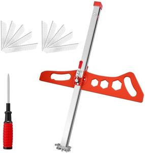 SakerPlus Foldable Drywall Cutting Tool,Cuts 1/4"& 3/8"& 1/2" Boards,Portable Gypsum Board Cutter Laser-Etched Dual Scale for Home Renovation,Drywall Projects with 10pcs Blades (Dual Positioning Red)
