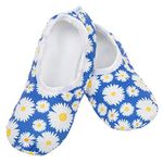 Snoozies! Travel Skinnies Animal Designs Super Soft Womens Slippers with Non-Slip Sole - Ladies sizes from 3-7 (Daisy, large)