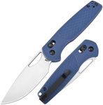 CJRB Acacia Folding Knife, 3.21'' AR-RPM9 Steel Blade Pocket Knife with Clip for Men Women, Sharp Crossbar Lock EDC Knife for Camping Survival Hiking J1952 Blue Stonewash