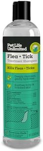Pet Life Unlimited Natural Flea & Tick Gel Shampoo for Dogs, 16 oz, Plant-Based Prevention & Treatment for Fleas, Ticks & Eggs, Soothes Itchy Skin, Cleans & Conditions Coat