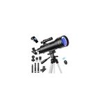 Astronomy Telescope for Kids Beginner, 70MM Aperture 400MM FMC w Adjust Tripod 2 Eyepieces 1.5/3X Magnifier 200X Pro Portable Telescope w Moon Filter, Phone Holder, Bluetooth Photo Taking for Outdoor