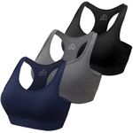 HBselect 3 Pack Comfort Sports Bras for Women UK with Removable Bra Pads, Wireless Seamless Plus Size Sleep Bras for Girls in Yoga Bralette Running Leisure Crop Tops Vest