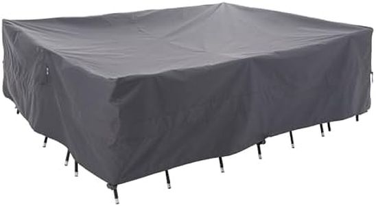 WJ-X3 Extra Large Patio Furniture Set Covers Waterproof, Outdoor Table Cover Heavy Duty, Lawn Sectional Set Cover Anti-fading, High Wind Resistant & Anti-UV, 180W x 96D x 36H In, Grey