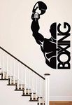 Boxing Gym Bodybuilder Motivate Wall Sticker Gym Exercise Wall Sticker (Black)