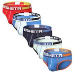 Men's Underwear Briefs 5-Pack Cotton Low Rise Multi Color Soft Underpant (Multi, L)