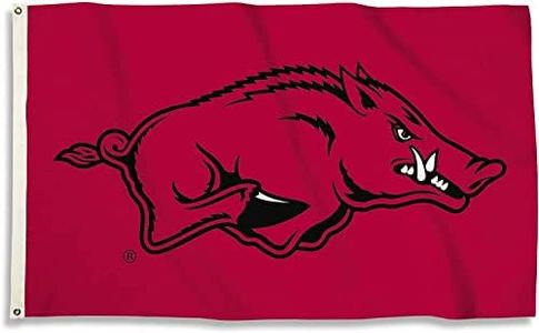 BSI PRODUCTS, INC. - Arkansas Razorbacks 3’x5’ Flag with Heavy-Duty Brass Grommets - UARK Football, Basketball and Baseball Pride - Durable for Indoor and Outdoor Use - Great Gift Idea - Red