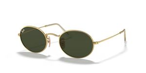 Ray-Ban Unisex UV Protected Green Lens Oval Sunglasses - 0RB3547001/3151