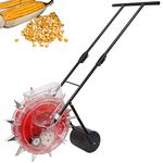 2 in 1Garden Push Seeder with 5 Seed Plates Rustproof Broadcast Spreader Vegetable Metal Seeder for Corn Beans Cotton Peanut,10 Mouth