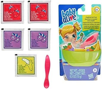 Baby Alive Powdered Doll Food Refill - Includes 5 Doll-Food Packets, 1 Spoon - Nuturing Dolls and Toys for Kids - E9121 - Ages 3+