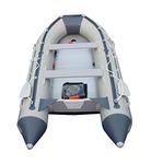 10.8 ft Inflatable Boat Raft Fishing Dinghy Pontoon Boat with Aluminum Floor (Grey)