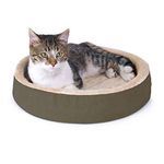 K&H Pet Products 3701 Thermo-Kitty Cuddle Up Heated Pet Bed Mocha 16" 4W