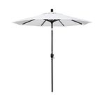 California Umbrella GSPT758302-F04 7.5' Round Market Umbrella, Black Pole, White Olefin