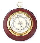 Youshiko (Latest 2024 Version) Traditional Barometer Mahogany Wood Surround Forecaster