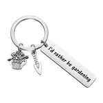 Gzrlyf I'd Rather be Gardening Keychain Funny Gardening Gifts for Gardener Gardening Lover Landscaper Gifts Florist (Keychain)