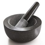 Large Granite Pestle and Mortar - Classic Grinder And Mixer - Ideal For Your Herbs - Spices - Cooking - Essential Kitchen Accessories And kitchen gadgets - Premium Set