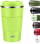 KETIEE Coffee Mug 12oz, Insulated Travel Mug with Leakproof Lid, Double Wall Vacuum Travel Coffee Mug Stainless Steel Reusable Coffee Cup for Hot and Iced Coffee Tea Water (Green-380 ML)