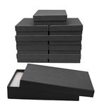 Novel Box 10 Pack Black Jewelry Gift Box 5.5x3.5x1in with Cotton Filled | Cardboard Jewelry Box | Gift Boxes with Lids Made in USA | Boxes for Bracelet Necklace Ring Earrings