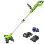 Greenworks 24V 30cm Cordless Grass Trimmer, 3 pack Spool with 2Ah Battery and Charger G24LT30K2