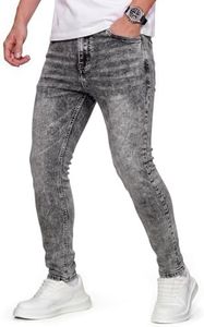 GINGTTO Mens Grey Jeans Slim Fit Stretch,Skinny Jeans Men Designer Casual Jeans for Men 30