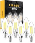 tuare E14 LED Light Bulb, 4W 400 Lumens E14 LED Light Bulb Cool White 6000K, 40W Equivalent E14 SES Small Edison Screw Light Bulb, CRI 80 E14 LED Candle Bulb, Non Dimmable - Pack of 6