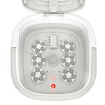COSTWAY Foot Spa Bath Massager, Collapsible Feet Salon Tub with Adjustable Heating Temperature & Electric Roller, Remote Control for Easy Operation, Infrared Lights, Bubbles Function