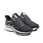 ASIAN Men's HYPERCUSHION-01 Sports Running Shoes with Lightweight TPU & TPR Sole with Memory Foam Insole Casual Sneaker Shoes for Men's Black Grey