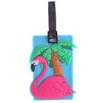 Puckator Pink Flamingo PVC Luggage Suitcase Tag Bag Identifier by Subitodisponibile, Mixed, Total Length 17cm Height 10.5cm Width 7.5cm Depth 0.5cm