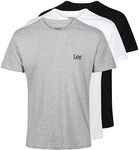 Lee Mens T Shirt in Black/White/Gre
