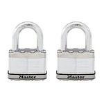 Master Lock M15XTLF Magnum Heavy Duty Outdoor Padlock with Key, 2 Pack Keyed-Alike