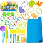 Dough Tools Kit for Kids, 41Pcs Dough Accessories Molds, Shape, Scissors, Rolling Pin, dough Mat with Storage Bag, Dough Sets for Toddlers Girls Boys