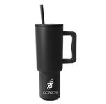 DOBROS Tumbler with lid and Straw (Insulated Triple Layer Updated) Sipper with Handle Stainless Steel Coffee Mug 100% Leak Proof Cupholder for Gym, Travel 1.2 ML (Black)