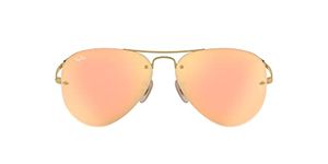 Ray-Ban Men UV Protected Pink Lens Pilot Sunglasses - 0RB3449