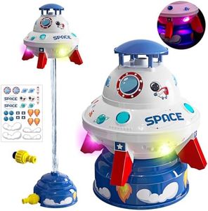 Skirfy Water Sprinkler for Kids Toys,Outdoor Summer UFO Water Rocket with Light Up Liftoff 9-16ft & Spin,Water Toy Backyard Lawn Birthday Gift for Gilrs Boys Age 3 4 5 6 7 8 Year Old