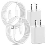 [Apple MFi Certified] USB C Charger for iPhone 16 15 Fast Charging, 2Pack 20W Wall Charger +6.6FT Braided USB-C to USB-C Charge Cable for iPhone 16/16 Plus/16 Pro/16 Pro Max/15/15 Plus/15 Pro Max