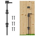 18"Heavy Duty Cane Bolt Gate Drop Rod-Steel Gate Ground Latch Designed for Wood Metal Vinyl Gates or Double Doors Fence Applications Shed Door 1Pack