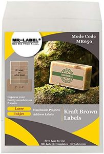 Mr-Label 2”×4” Printable Natural Kraft Brown Label Sticker - for Mason Jars | Crafts | Candles | Candy | Party Favor | Gift Label - for Inkjet/Laser Printer (25 sheets/250 Labels)