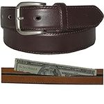 Men's Brown Leather Money Belt Size